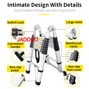 Aluminum 2 IN 1 Multipurpose Telescopic Ladder Portable A Frame Ladders