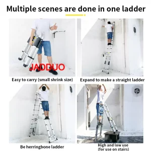 Aluminum 2 IN 1 Multipurpose Telescopic Ladder Portable A Frame Ladders