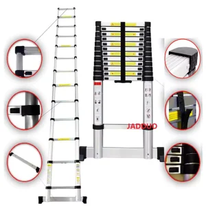 Single Telescopic Ladder with Stabilizer Bar