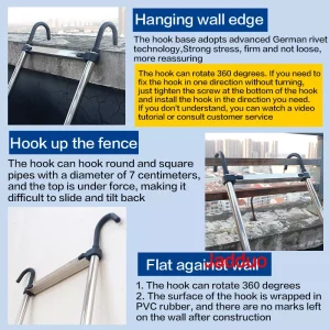 Steel Single Telescopic Ladder with Hook+Balance bar