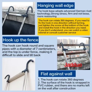 Step 30cm Steel Single Telescopic Ladder with Hook+Balance bar