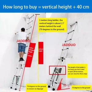Single Telescopic Ladder with Stabilizer Bar