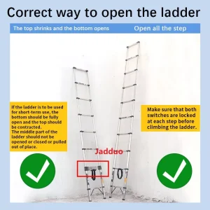Step 30cm Steel Single Telescopic Ladder with Hook