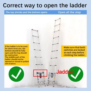 Steel Single Telescopic Ladder with Hook+Balance bar