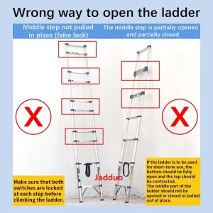 Step 30cm Steel Single Telescopic Ladder with Hook