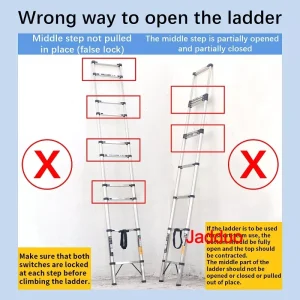 Steel Single Telescopic Ladder with Hook+Balance bar
