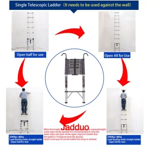Steel Single Telescopic Ladder with Hook