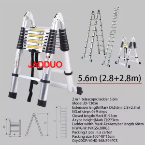 Aluminum 2 IN 1 Multipurpose Telescopic Ladder Portable A Frame Ladders