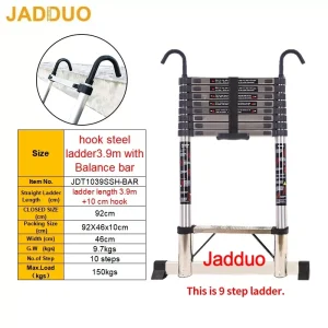 Steel Single Telescopic Ladder with Hook+Balance bar