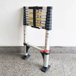 Jadduo telescopic ladder in use on indoor use real photo, showing perfect stability and high quality