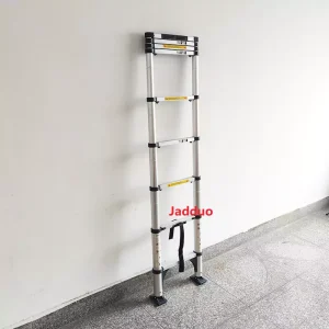 Jadduo telescopic ladder in use on indoor use real photo, showing perfect stability and high quality