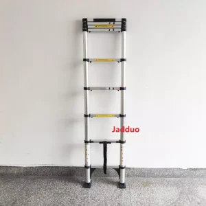 Jadduo telescopic ladder in use on indoor use real photo, showing perfect stability and high quality