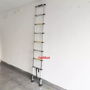 Jadduo telescopic ladder in use on indoor use real photo, showing perfect stability and high quality