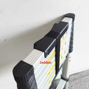 One-key telescopic ladder with round foot reliable telegraph pole