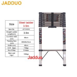 Stainless Steel Single Telescopic Ladder 1.9m-6.3m