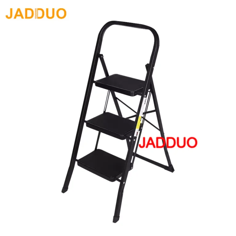 Black Iron Step Ladder Square Tube Treads with Rubber Skin