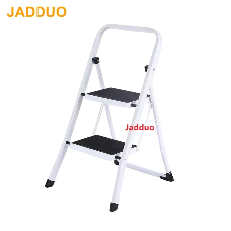 Square Tube White Iron Household Ladder Treads with Rubber Skin