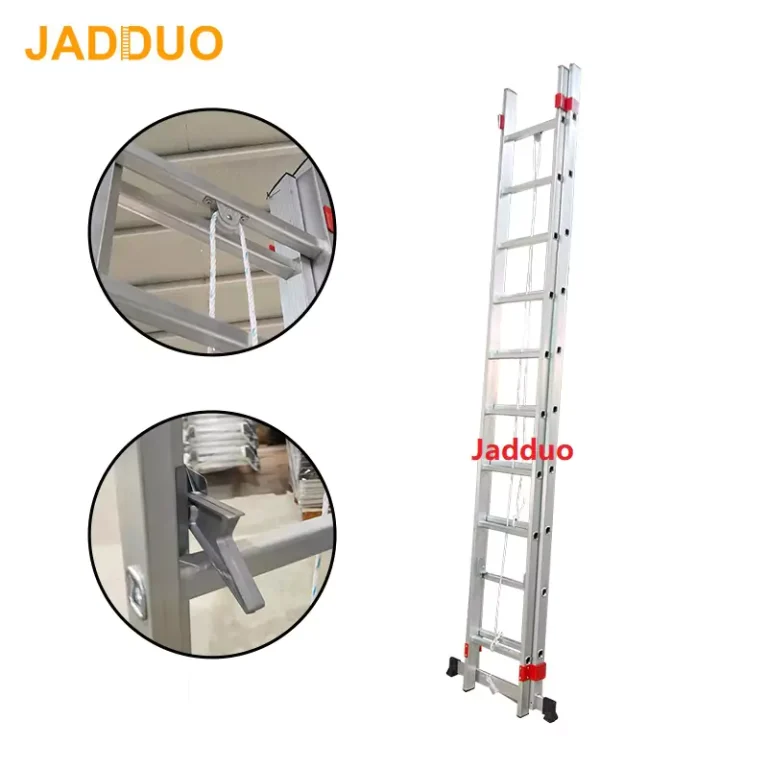 2 Section Ladder With Pulley and Rope
