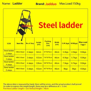 Round Iron Ladder Black with Plastic Tread