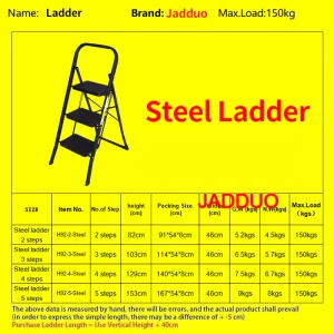 Black Iron Step Ladder Square Tube Treads with Rubber Skin
