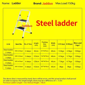 Square Tube White Iron Household Ladder Treads with Rubber Skin