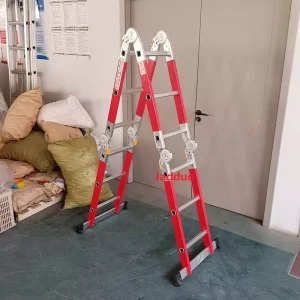 Red insulated ladder Multi-Functional ladder big hinge