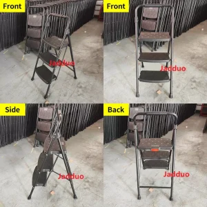 Round Iron Ladder Black with Plastic Tread