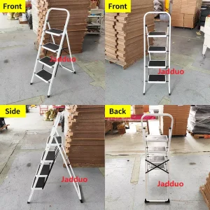 Square Tube White Iron Household Ladder Treads with Rubber Skin