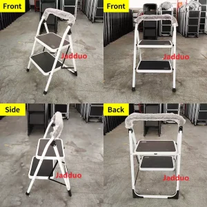 Low Handrail Steel Ladder White Color