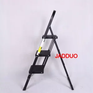 Black Iron Step Ladder Square Tube Treads with Rubber Skin