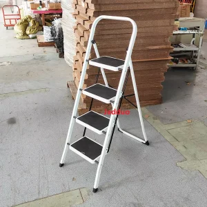 Square Tube White Iron Household Ladder Treads with Rubber Skin