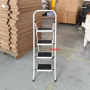 Square Tube White Iron Household Ladder Treads with Rubber Skin