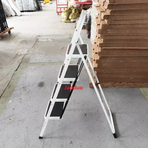 Square Tube White Iron Household Ladder Treads with Rubber Skin