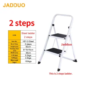 Square Tube White Iron Household Ladder Treads with Rubber Skin