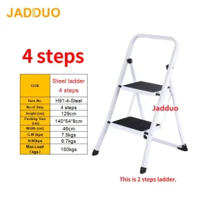 Square Tube White Iron Household Ladder Treads with Rubber Skin