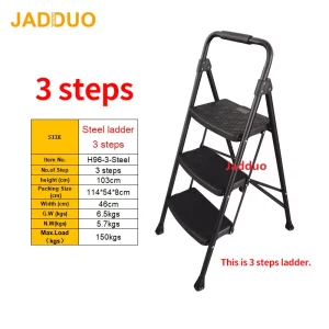 Round Iron Ladder Black with Plastic Tread