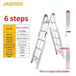 A-Frame Design Stick Box Ladder Aluminum