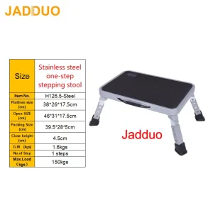 Stainless steel one-step stepping stool