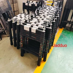 2.0m/2.3m/2.6m Black Oxidation One-button Telescopic Tent Ladder