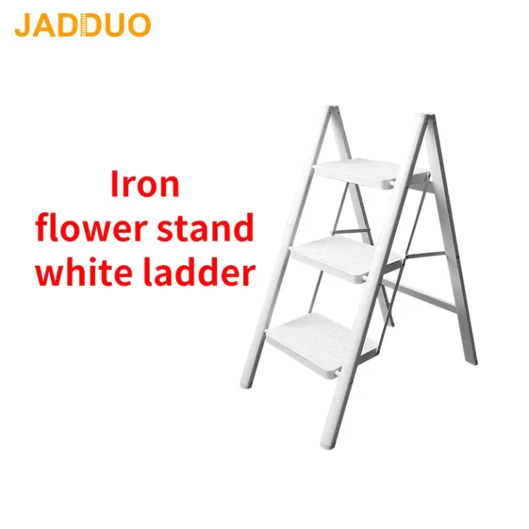 Iron Flower Stand Ladder White