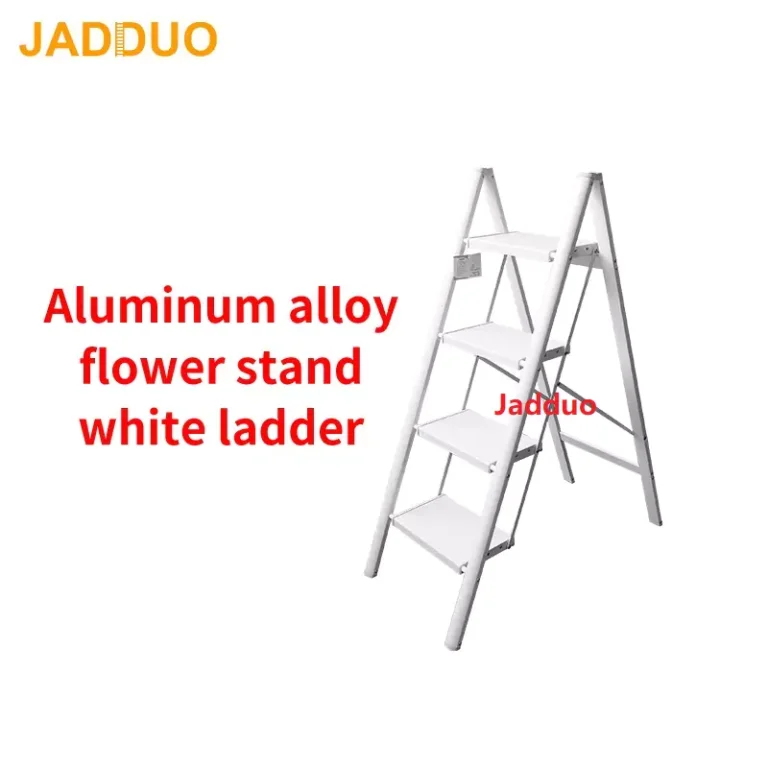 Aluminum Alloy Flower Stand Ladder White
