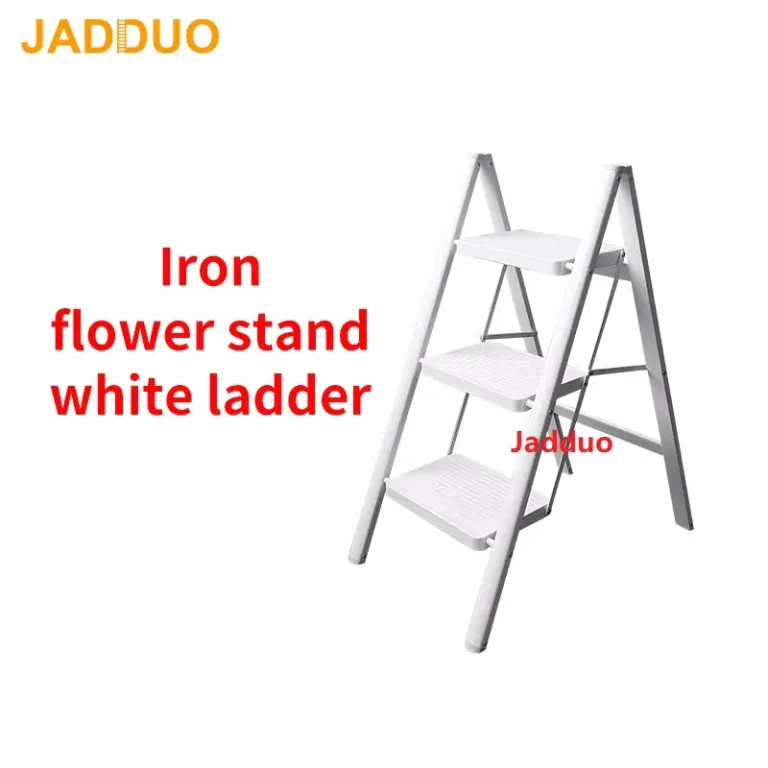Iron Flower Stand Ladder White