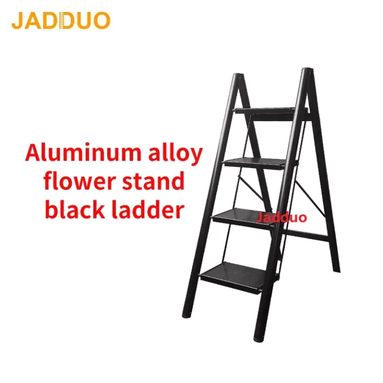 Black Aluminum Flower Stand Step Ladder