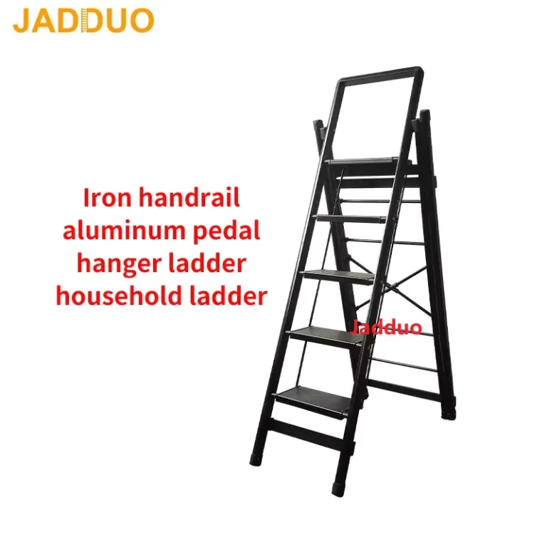 Black Multifunctional Ladder Drying Rack Household Ladder Extra Wide Tread