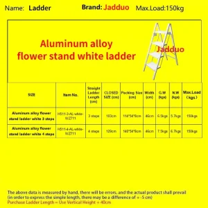 Aluminum Alloy Flower Stand Ladder White