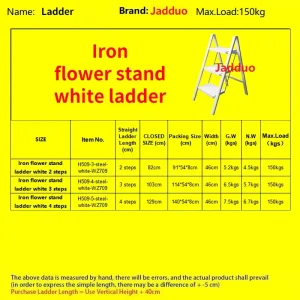 Iron Flower Stand Ladder White