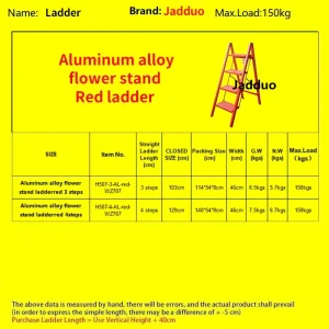 Red Aluminum Alloy Flower Stand Ladder