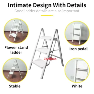 Iron Flower Stand Ladder White