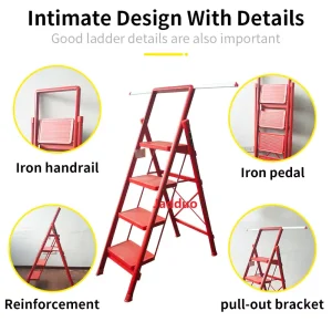 Iron Red Household Ladder Pull-out Bracket