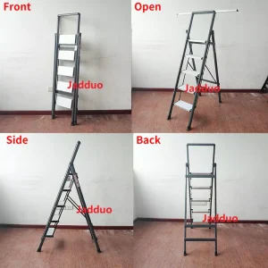 Black Iron Handrail Aluminum Pedal Household Ladder